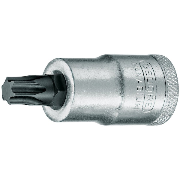 Screwdriver Bit Socket, 1/2", Torx T40, Overall Length: 55mm